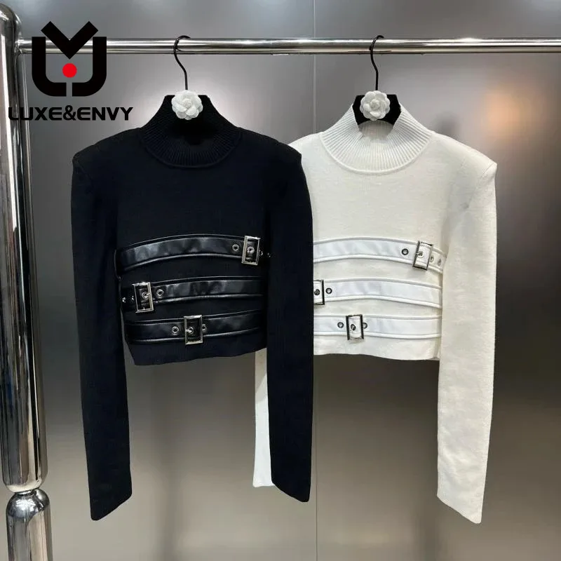 

LUXE&ENVY Winter Small Standing Collar, Small Crowd Design, Long Sleeve Belt, Multi Button Design, Stylish And Slim 2023 Autumn