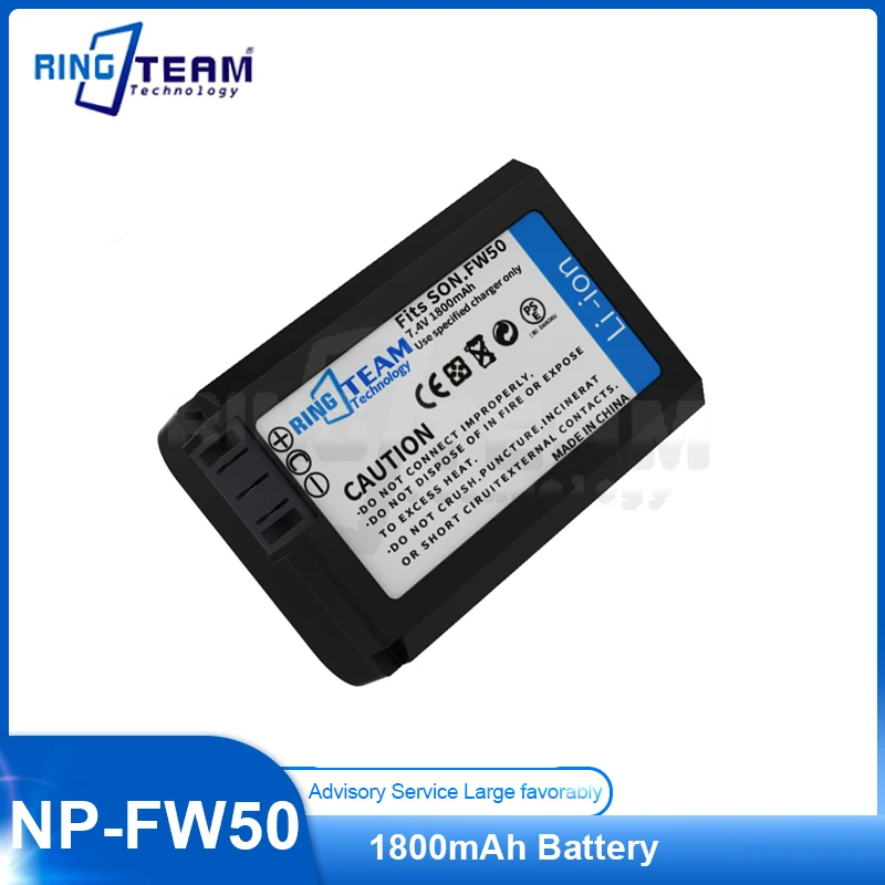 1800Mah Np-Fw50 Fw50 Pw20 Batteria Per Sony Alpha A3000 A3500 A5000 A6000 7 7R 7S 7Ii A7 A7R A7Zv-E10S Dsc-Rx10Ilce-Qx1 Telecamere