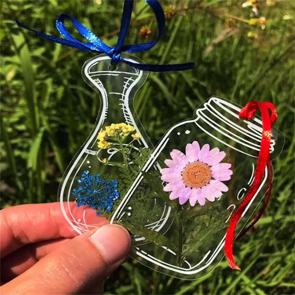 Transparent Dried Flower Bookmarks for Reading