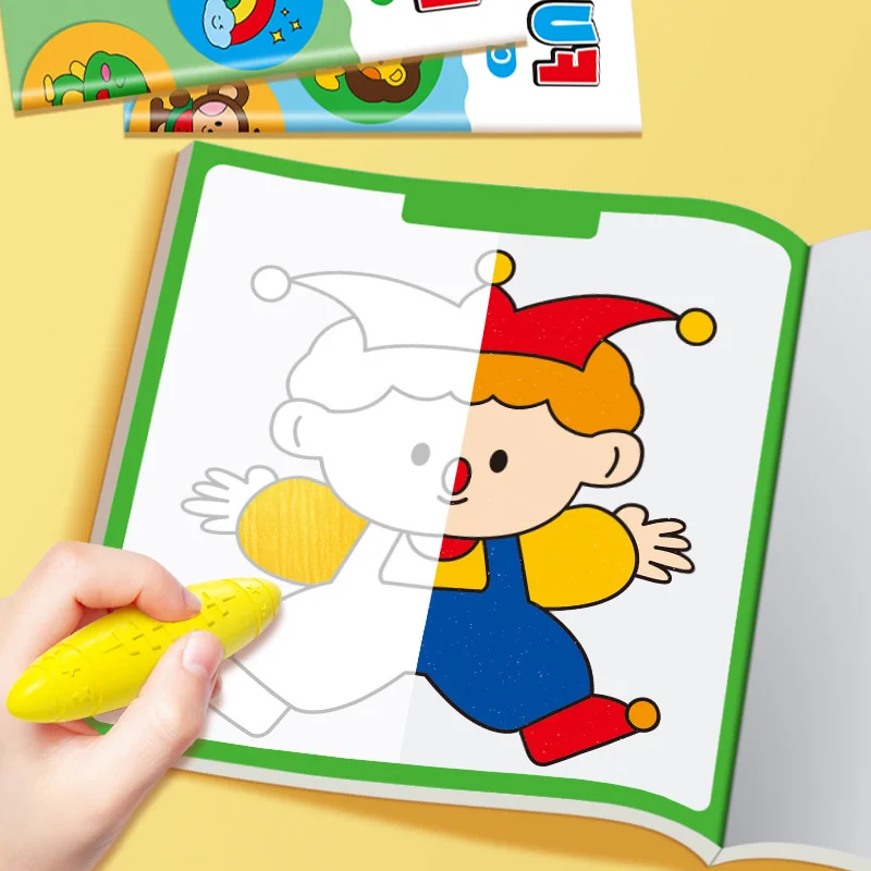 Children's Interactive Drawing & Coloring Book - Half-Pattern Creativity Booster, 32 Pages
