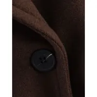 DUOPERI Autumn Winter Women's Brown Woolen Coat Warm Fashion Notch Neck Long Sleeves Female Elegance Chic Lady Outfits - Image 5