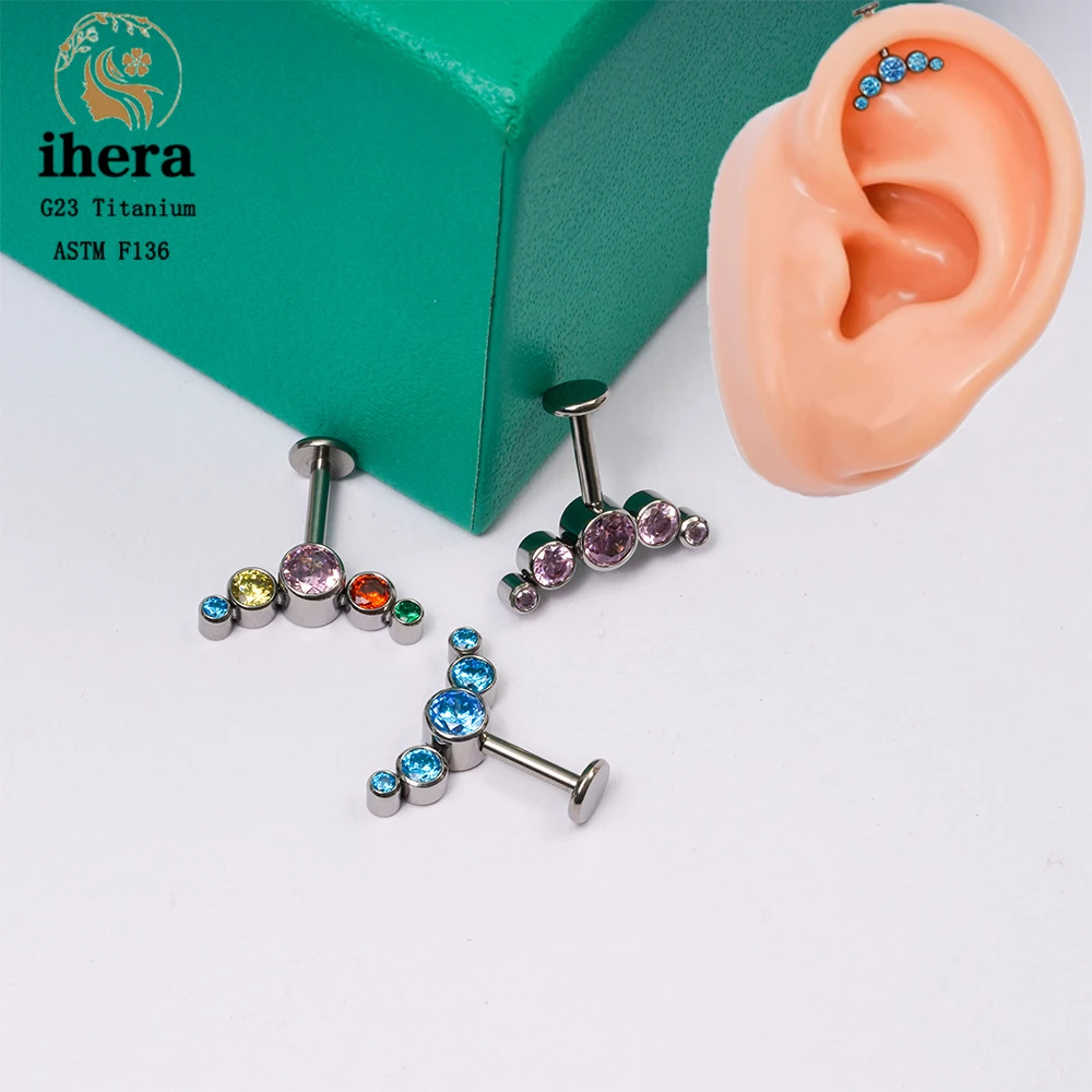 G23 Orecchini in cristallo di titanio per donna Uomo ipoallergenico senza nichel 3mm/4mm/5mm Orecchini rotondi neri/oro/oro rosa per ragazze Orecchie sensibili (3mm, Black