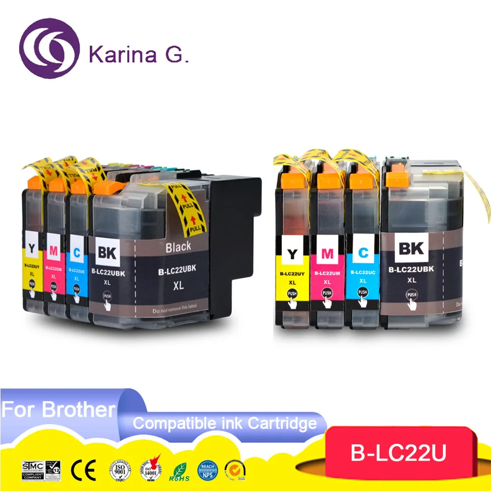 Compatible For LC22UXL 22UXL LC22U Full Ink Cartridge BK/C/M/Y Compatible For Brother DCP-J785DW MFC-J985DW Printer AliExpress