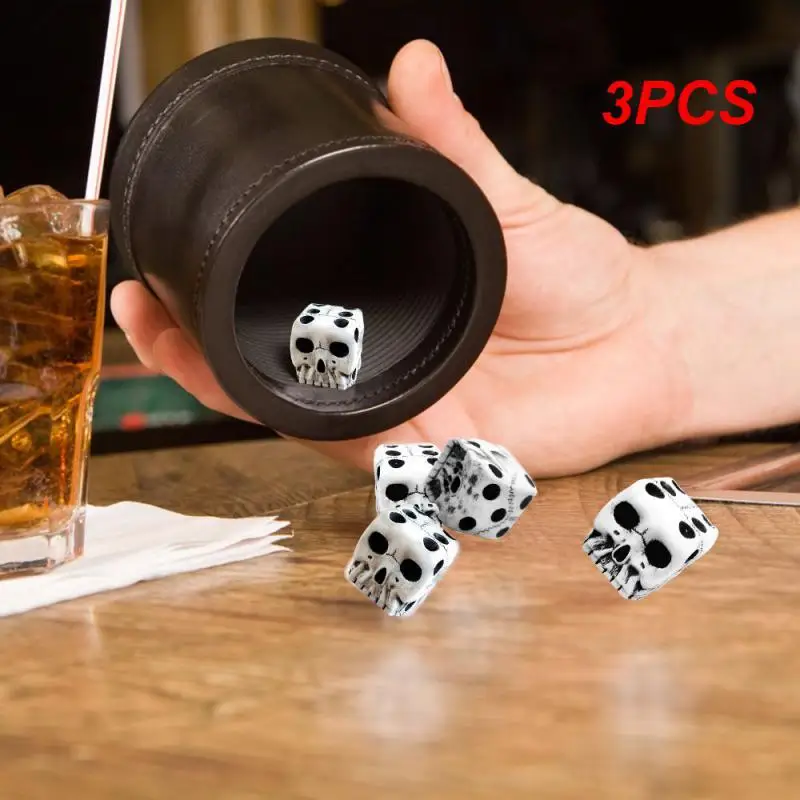 

3 шт., 6-сторонние кости с черепом, уникальный подарок для геймера, отлично подходит для ролевых игр, настольная игра на Хэллоуин