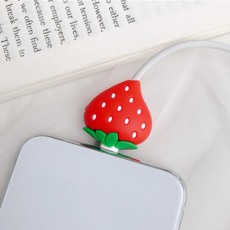 Cute Usb Cable Bite Charger Wire Organizer Silicone Cable Saver Charging Cord Protector Data Line Cable Protection for iPhone