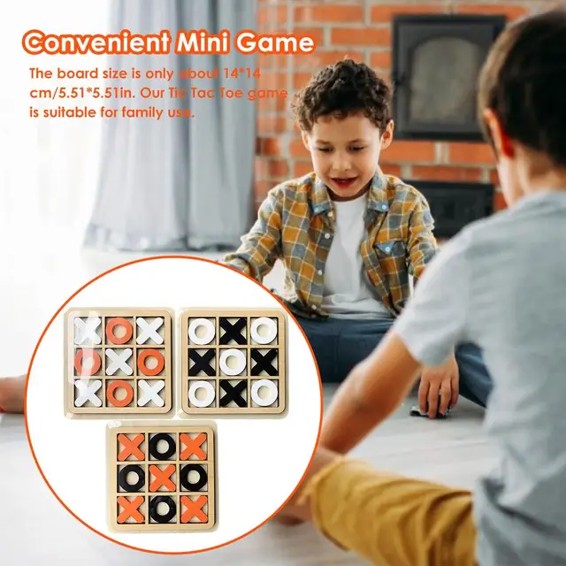  Meooeck 6 Pieces Wooden Tic Tac Toe Game for Kids Mini Board  Game XO Chess Board Game Family Children Puzzle Game Educational Toys for  Kids, Birthday Party Favors, Goody Bag Stuffers 