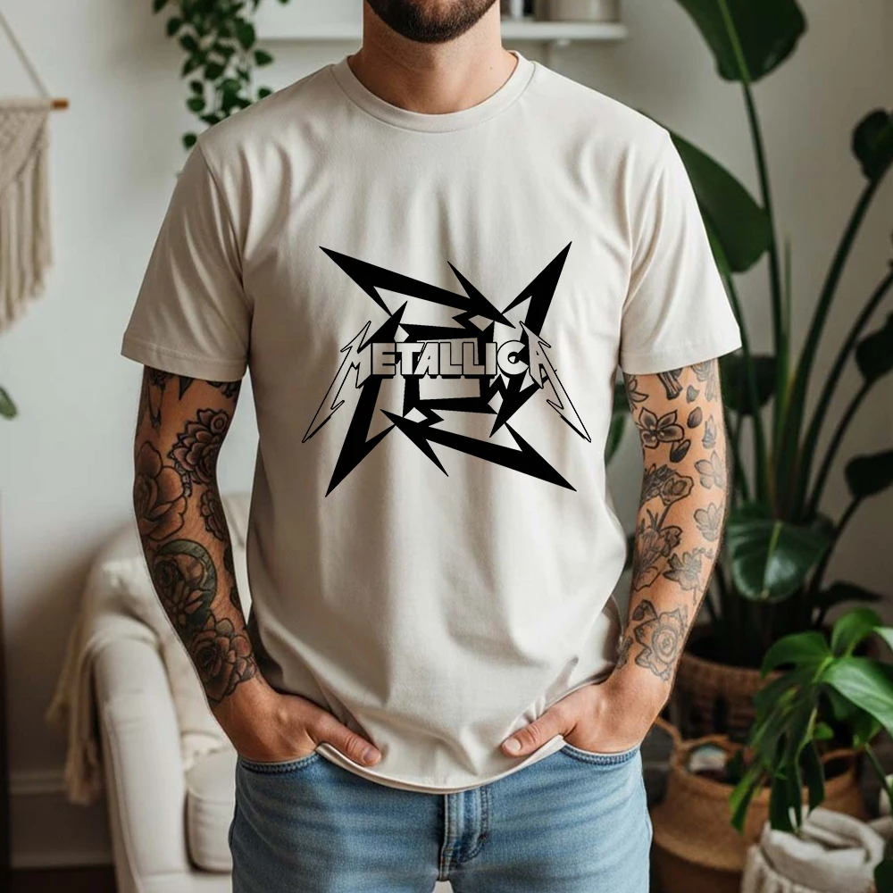 Oversized Breathable Heavy Metal Rock Punk Style 100% Cotton T-Shirt