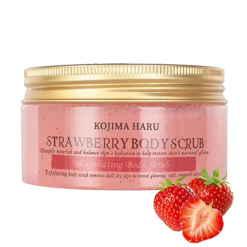200g Natural Strawberry Scrub,Foot And Hand Scrub With Collagen & Stem Cell Exfoliating Body Scrubber,Deep Cleansing,Oil Control