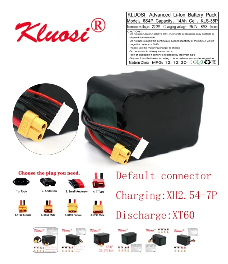 

10 pcs KLUOSI 6S4P 24V 14Ah
