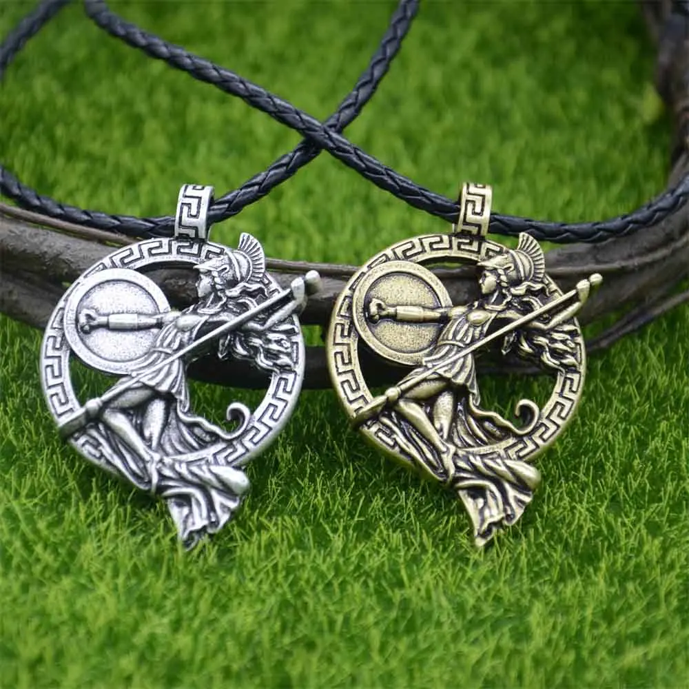 Nostalgia Greek Goddess Roman Mythology Warrior Goddess Minerva Athena Pendant Gothic Necklace For Women Jewelry Accessories