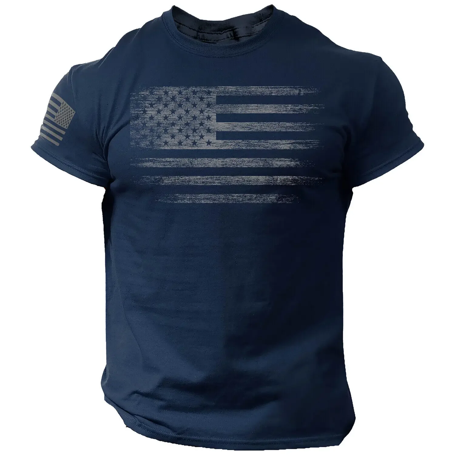 

2024 New Gym T-shirt for Men 3d Print USA Flag T Shirt Oversized Casual Short-sleeved Summer Sportswear Men's Clothing Tees Tops