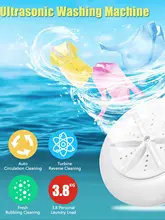  Portable Mini Washing Machine Laundry Underwear Socks Washer Personal Rotating Ultrasonic convenient Washer for Home Dormitory 