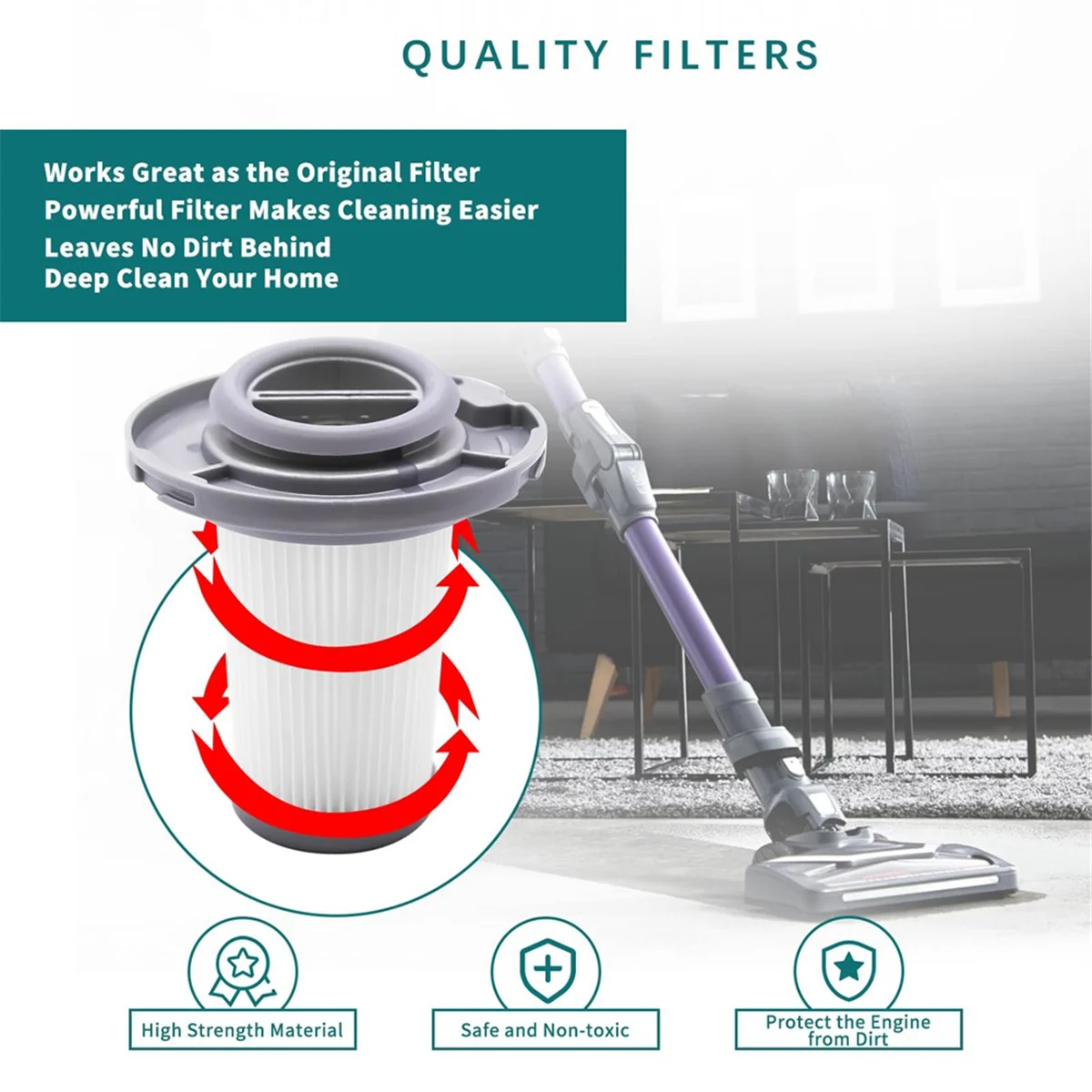 Replacement Filters 3 Pack for Rowenta Vacuum Cleaner for Rowenta X-Force Flex 8.60 RH96