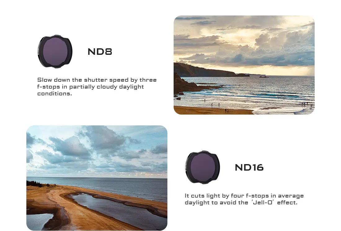 Standard Day – 4Pack ND8, ND16, ND32, ND64 Filters Compatible with DJI Avata Dro
