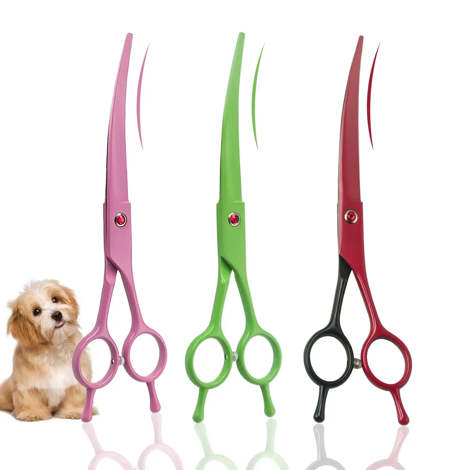 Curved Dog Grooming Scissors Stainless Up Curved Scissors Professional Pet Shears Chunker Thinning Z3002