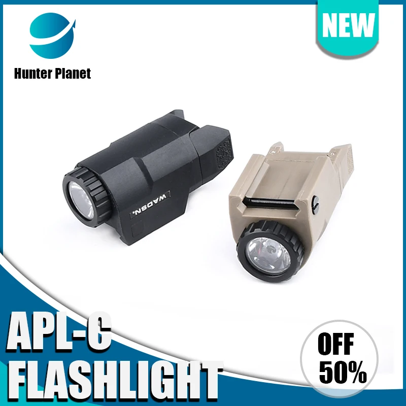 

Tactical APL-C Scout Light White LED Airsoft Hanging Pistol Rifle Weapon Hunting Flashlight Nylon Fit 20mm Rail Glock 17 19 G17