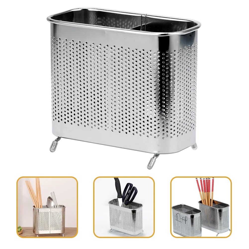 

Stainless Steel Chopstick Organizer Utensil Container Spoon Draining Holder Chopstick Box