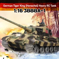 Heng Long 1/16 3888A German Tiger King Henschel Metal RC Heavy Tank Car War Car Infrared Combat System 2.4G Remote Control Toys 1