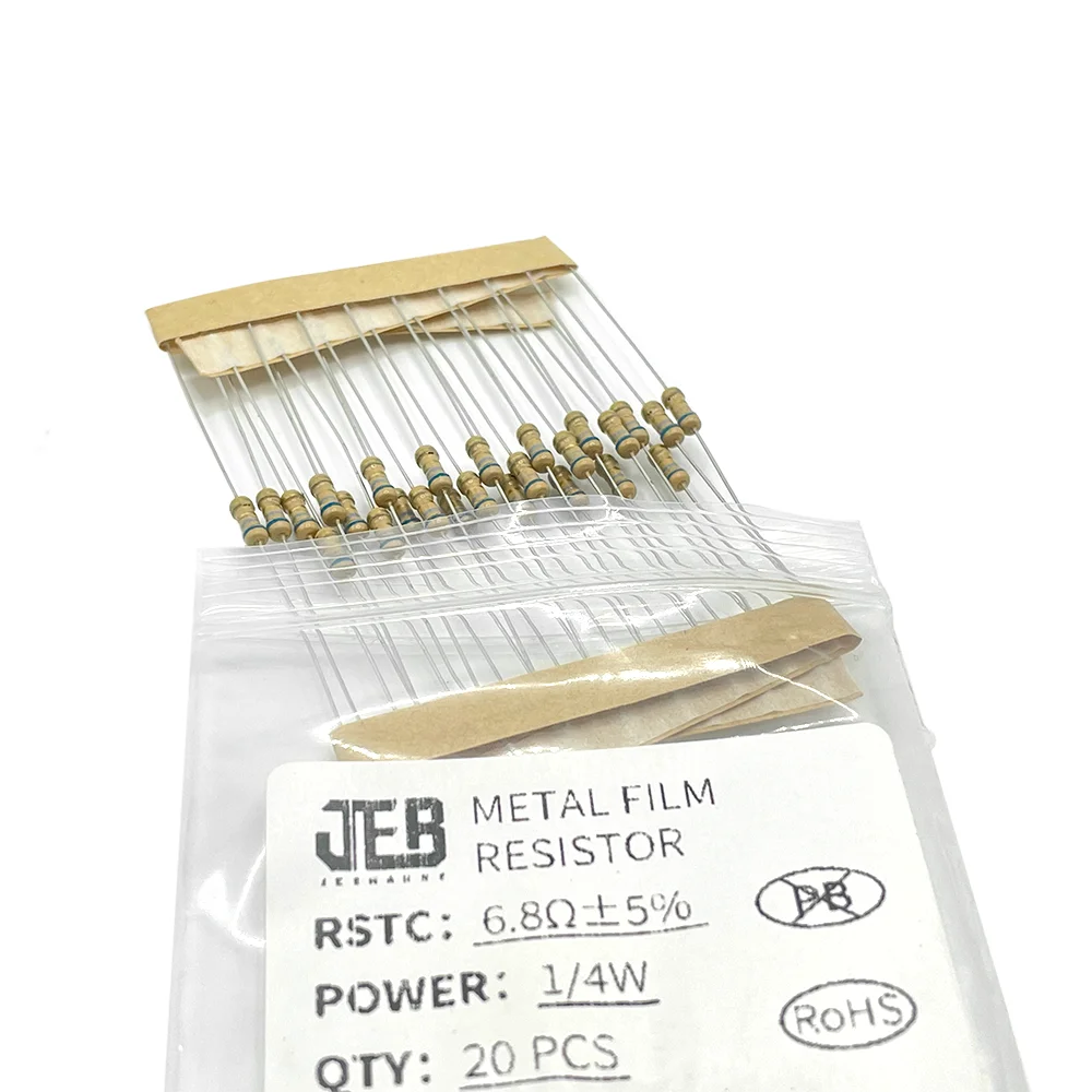 Metal Film Resistors 740PCS 1/4W Resistor Kit 37 Values 1&Omega;~1M&Omega; 0.25W 1% 5%