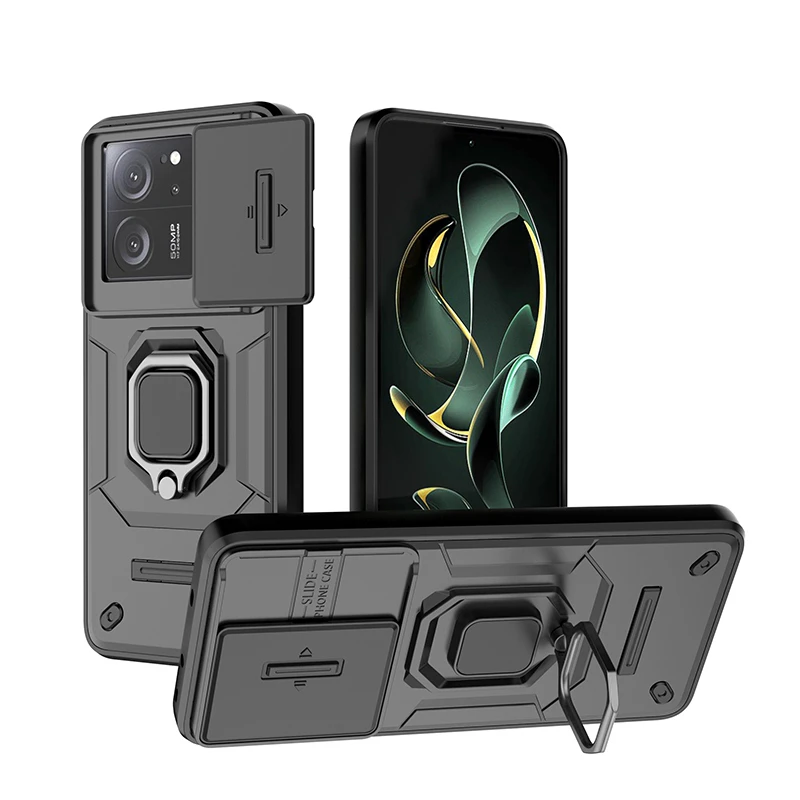 Enhanced Protective Sliding Camera Case with Magnetic Holder