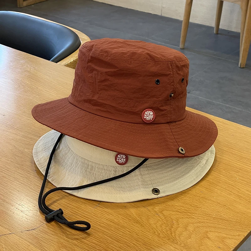 

Cap Children's Outdoor Camping Quick-Drying Sun Protection Sun Hat Men's Japanese Style Alphabet Mountaineering Bucket Hat