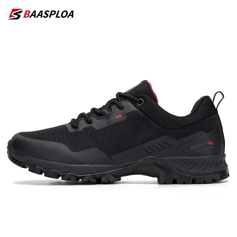 Baasploa Men New Hiking Shoes Outdoor Waterproof Wear Resistant Non Slip Sneakers Male Casual Lightweight Lace-Up Walking Shoes