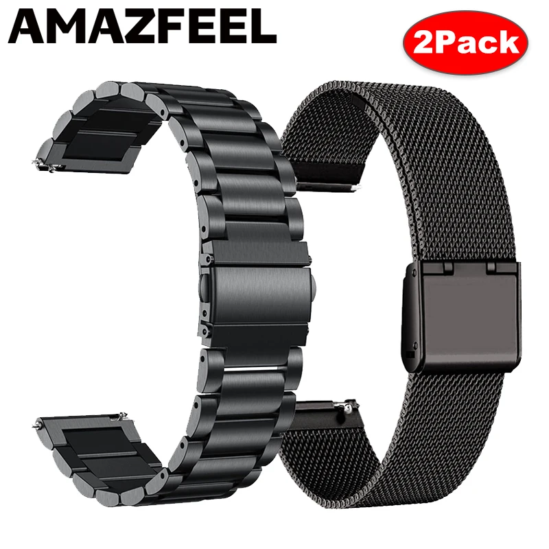 Stainless Steel Strap for Amazfit Stratos/GTR 47mm/GTR 2 3 Pro/GTS 2mini Leather Band Bracelet Xiaomi Watch Color/GTS 3/Bip S |