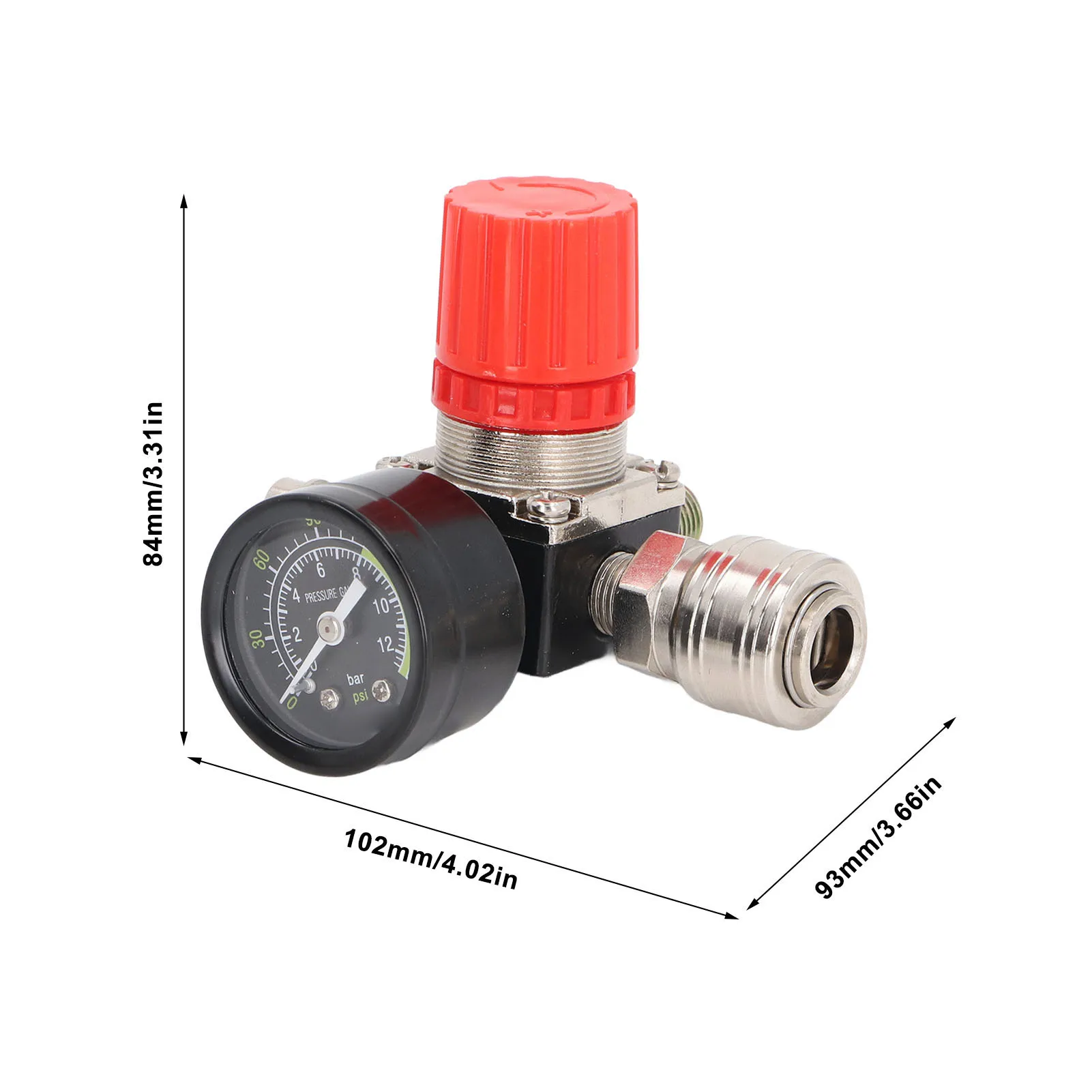 Air Compressor Regulator 4 Holes 0 to 180PSI European Air Compressor Pressure Regulator Guage