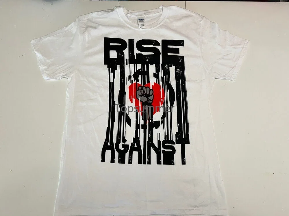 

Rise Against Band Tee T-Shirt White Size Large Slim Fit Official Merch