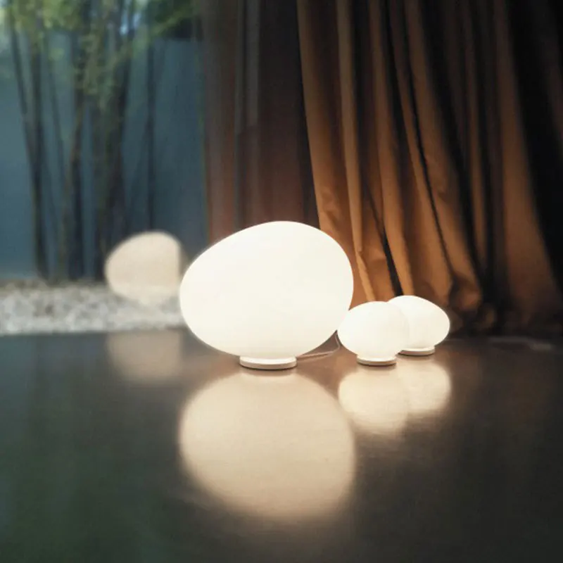 

2021 hot sale postmodern simple eye protection smart LED dimmable glass ball table lamp for bedroom