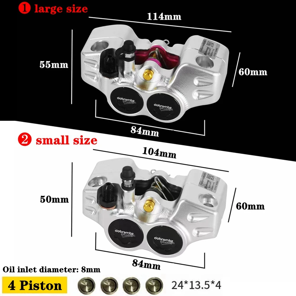 New 84mm Brake Caliper 4Piston Motorcycle Disc Brake Pump Universal For Yamaha Aerox RSZ JOG BWS DIO50 Scooter Dirt Bike Modify