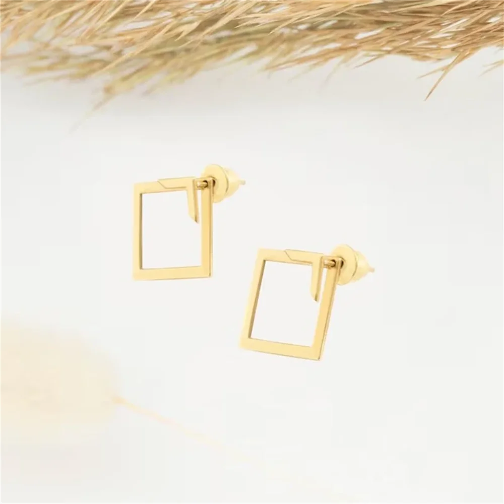 Komplette runde Ohrstecker, Muttertagsgeschenk, zierliche Ohrjacke, Ohrstecker, trendiger, moderner geometrischer Ohrring aus Edelstahl – Detail 14