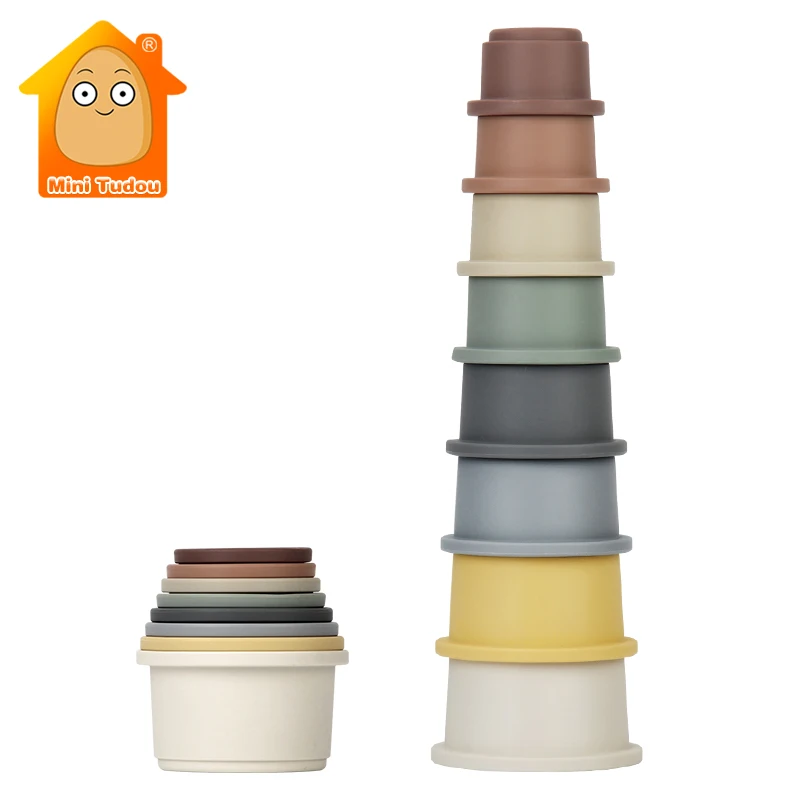 Baby Toy Stacking Cups Children Educational Nesting Ring Tower Bath Play Water Set Early Educational Toys For Infant 0 12 Months educational toys stacking puzzle toys cup stacking toys stacking toys