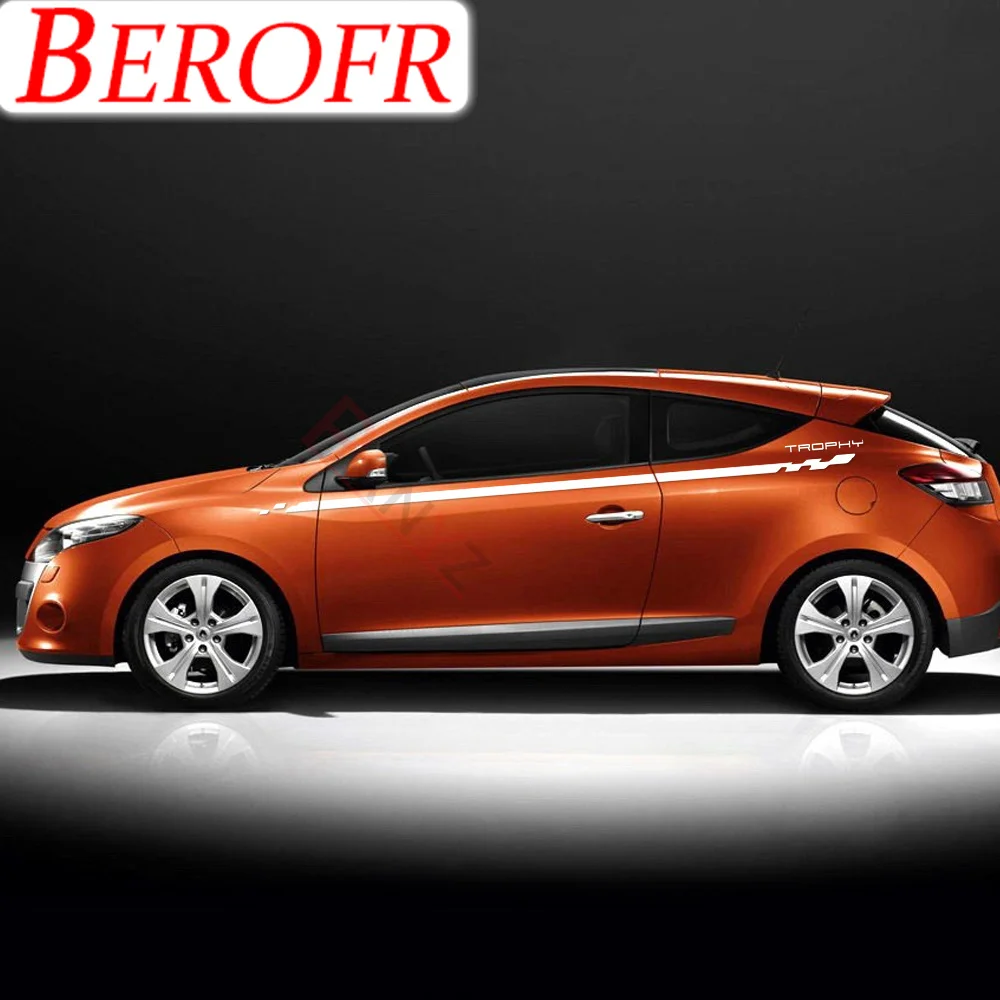 2 Pezzi Car Styling Gonna Laterale Linea Di Vita Racing Sport Stripes Decalcomanie Per Renault Megane 2 3 4 Rs Grandtourer Gt Trophy Sticker