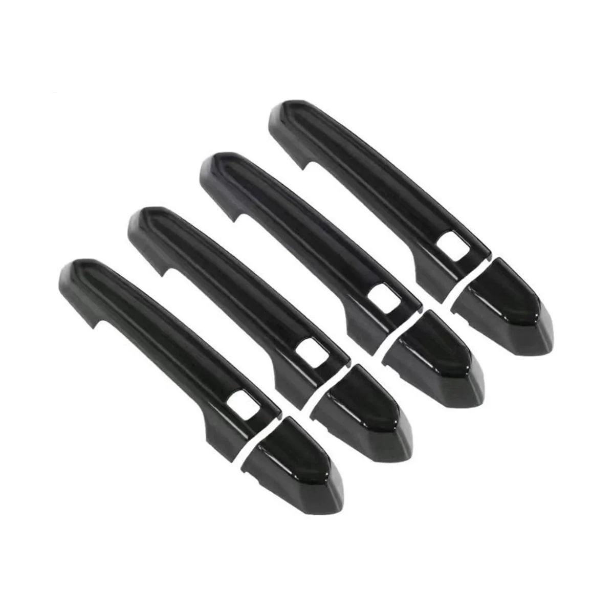 Car Glossy Black Exterior Side Door Handle Frame Cover Trim with Smart