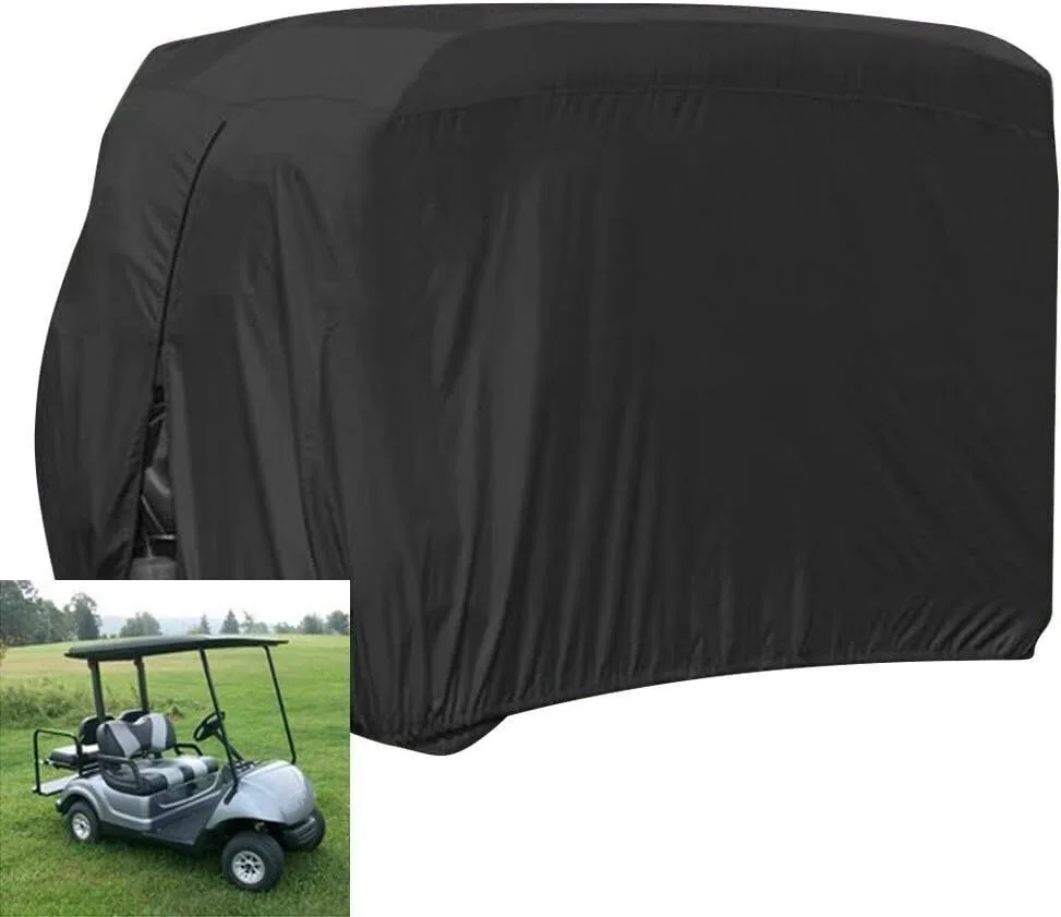 Universal 210D Polyester Waterproof Golf Cart Cover 2/4 Passenger Outdoor Dustproof All-Season UV Protection Cover With Zipper