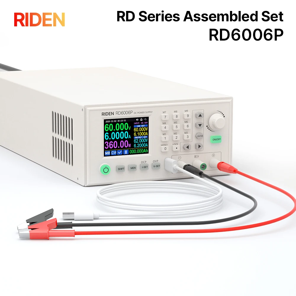 Riden rd6018-取り付けられたホイールセット,60v 18a usb acからdcへの調整可能なステップダウン電圧,実験室用電源,1080W  AliExpress