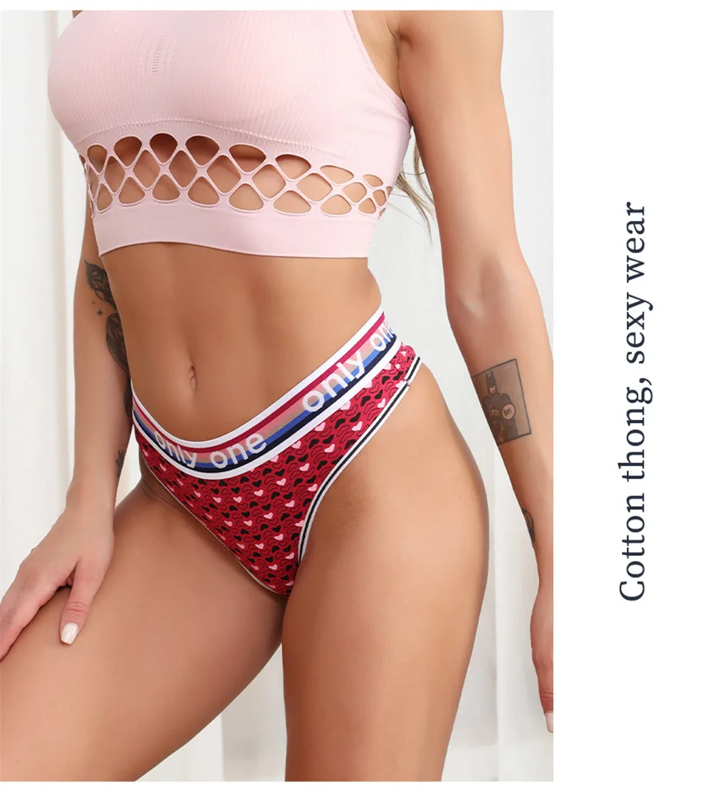 100 Pcs Bulk Sexy Cotton Low Waist Women Underwear 2023 Letters Printing  Thongs Elastic Breathable Panties Ladies Wholesale 9903 - AliExpress