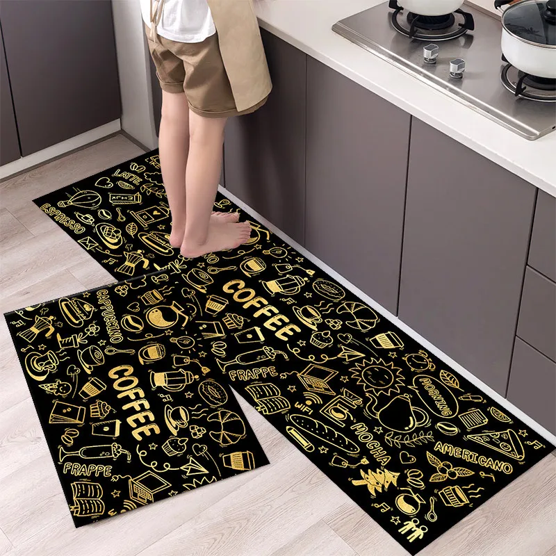 thumbnail image 1 of Alfombra de cocina antideslizante moderna para el hogar, alfombra suave de dibujos animados simple a la moda, alfombra de baño de tira larga, felpudo de entrada lavable y duradero, 1 of 5