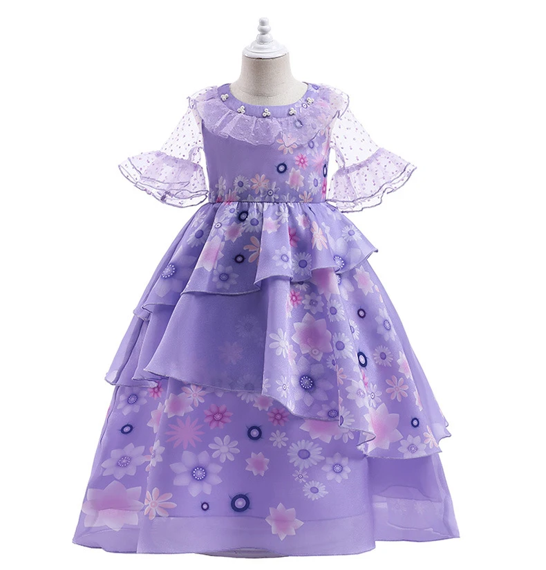 goddess costume Encanto Isabela Madrigal Cosplay Costume For Girls Dress Purple Flower Fairy Dresses Anime Clothes Girl Princess Dress Kid Skirt naruto costume