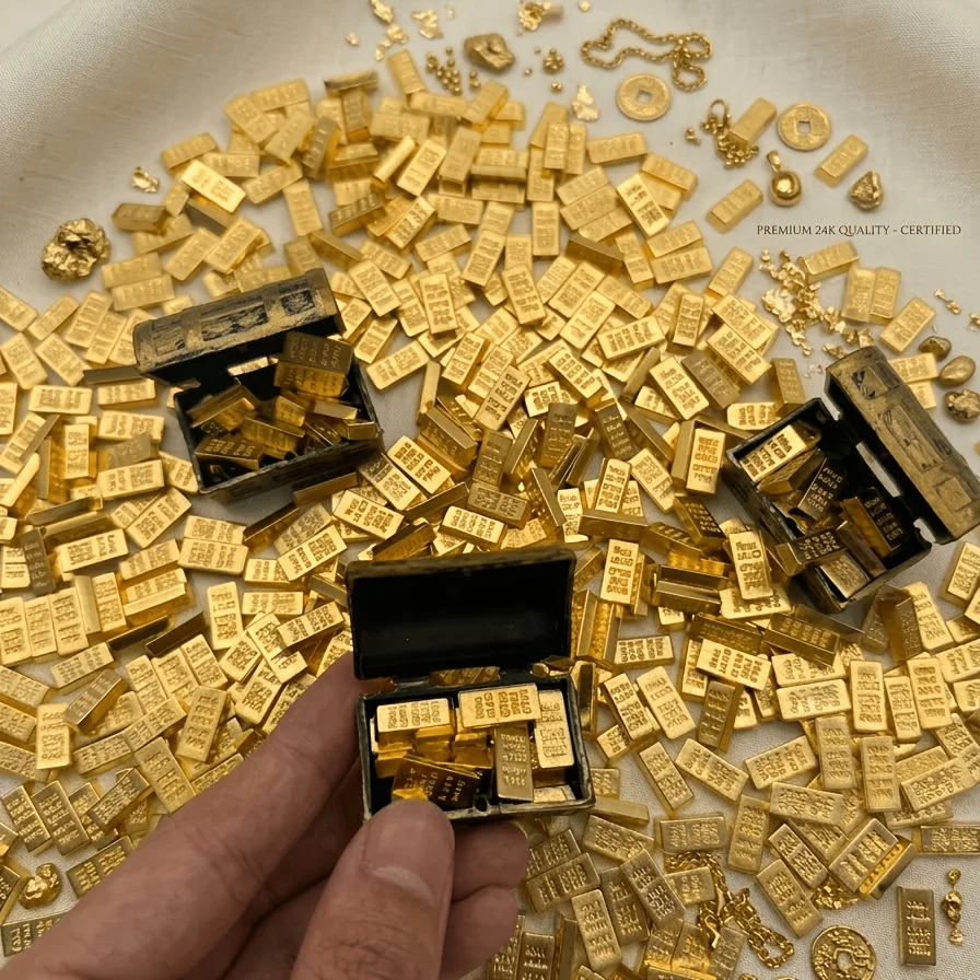 Ultra-Realistic Mini Gold Bar Simulated Ingots - DIY Ornament Accessories, Solid Material (50/100pcs)