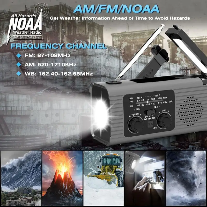 Solar Portable Solar Hand Crank Survival Radio 3