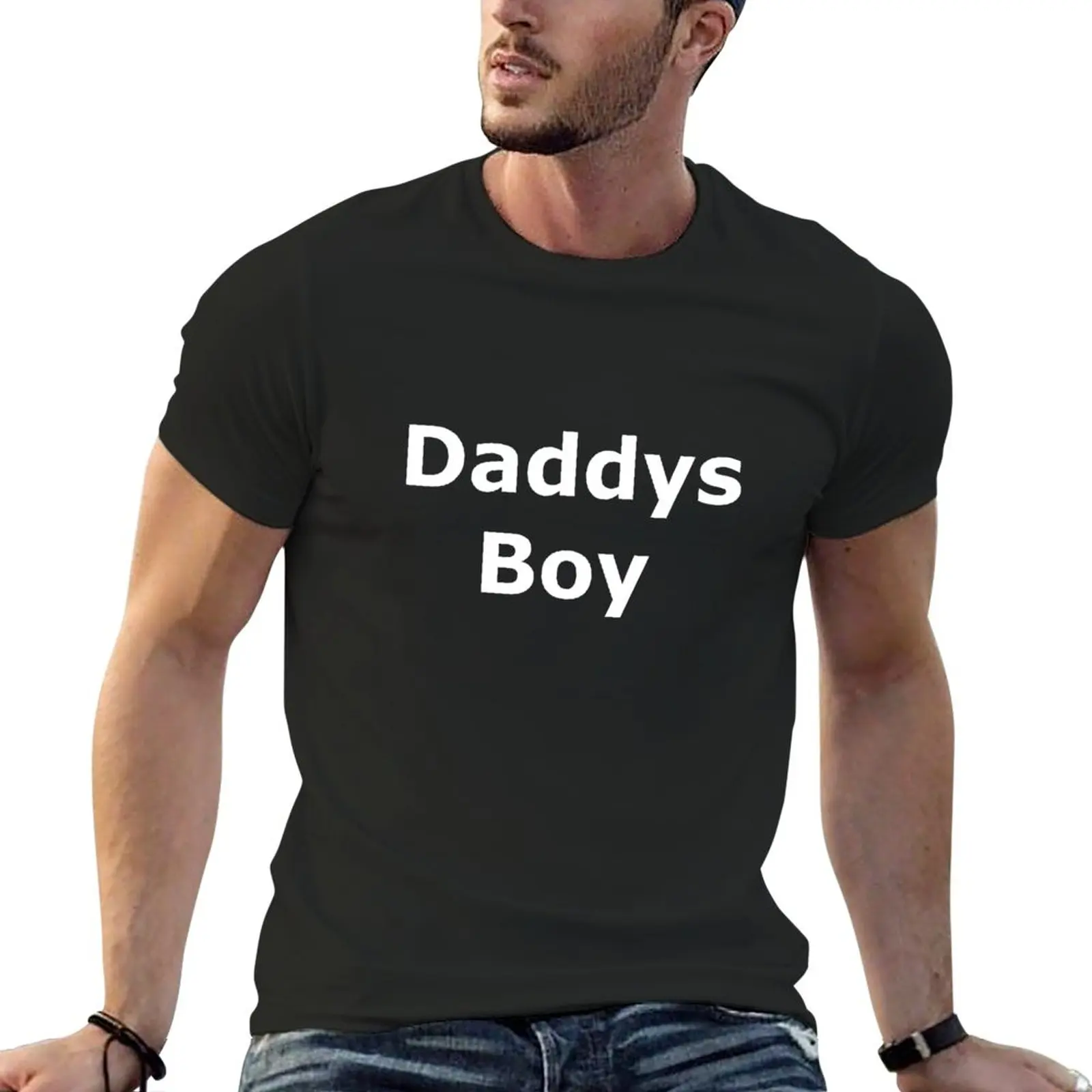

Daddys Boy White on Black T'Shirt T-Shirt tees quick-drying hippie clothes mens t shirt graphic