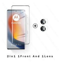Premium 9D Tempered Glass Screen & Camera Protector for Motorola Edge Fusion Series (2In1 1Front 1Lens)