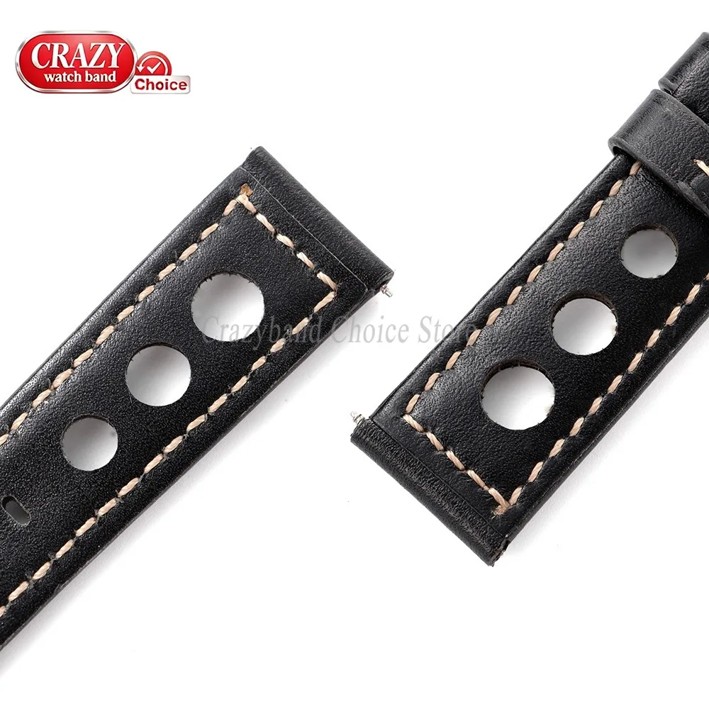 Vintage Brown Cowhide Leather Watch Strap with Pin Buckle - Unisex Wrist Band