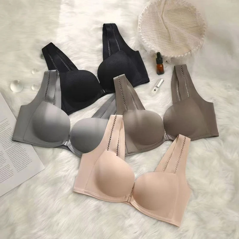 Description Picture 3 of itemFront Button Seamless Underwear Women's Small Breasts Gathered To Lift The Breasts To Prevent Sagging Adjustable Bra