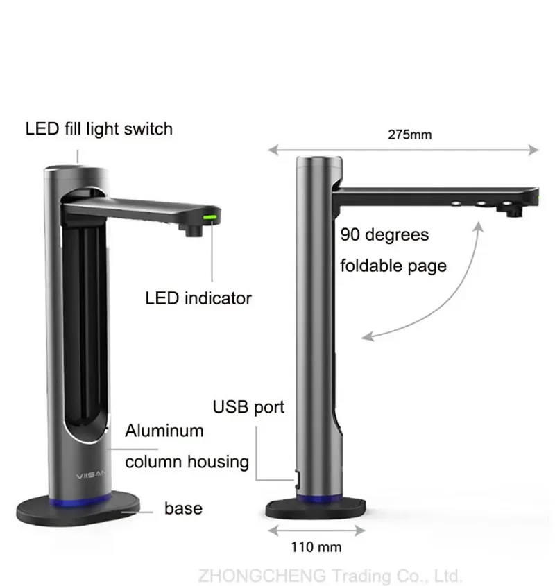 Portable High-speed Camera A3 Book Document Camera Express Delivery Scanner OCR Text Recognition for Office Teaching Learning