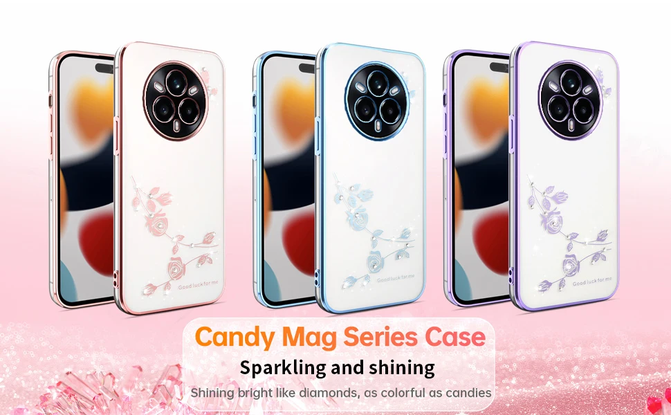Glitter Rhinestone Transparent Soft TPU Phone Case