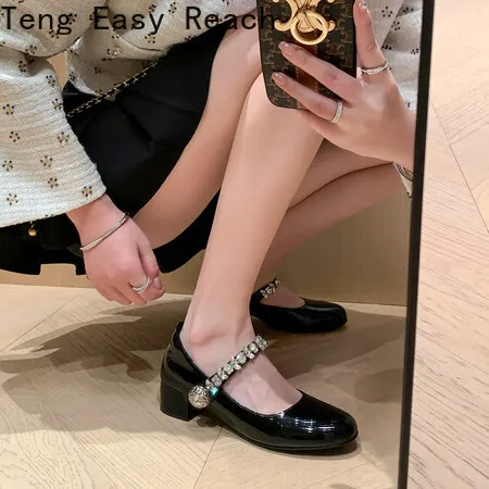 2024 New Summer Autumn Sweet Cute Lolita Shoes Female New Japanese Style Mary Janes Elegant Round Head Heel Pumps for Women