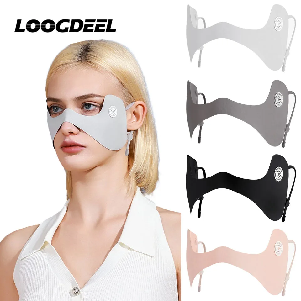 Fashion Punk Sun Protection Mask Unisex Cycling Anti-UV Traceless Ice Silk Face Mask Breathable Running Hip Hop Bandana LOOGDEEL